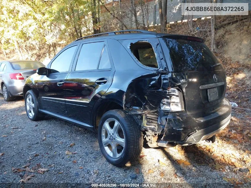 2008 Mercedes-Benz Ml 350 4Matic VIN: 4JGBB86E08A372265 Lot: 40535296