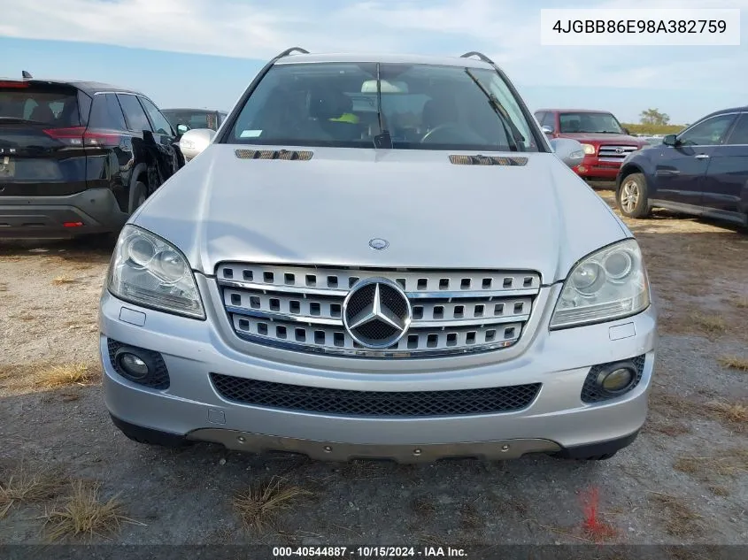 4JGBB86E98A382759 2008 Mercedes-Benz Ml 350 4Matic