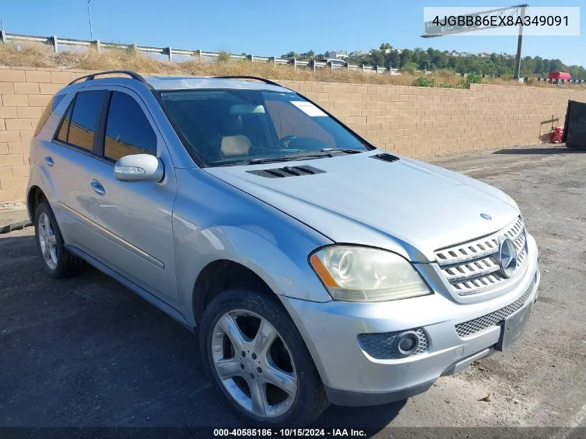 2008 Mercedes-Benz Ml 350 4Matic VIN: 4JGBB86EX8A349091 Lot: 40585186