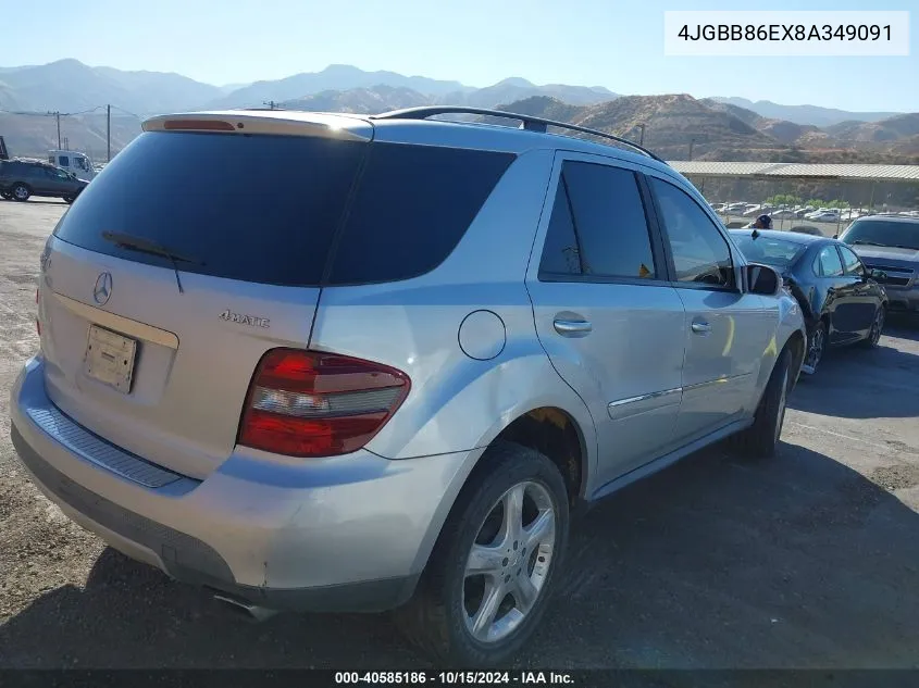 2008 Mercedes-Benz Ml 350 4Matic VIN: 4JGBB86EX8A349091 Lot: 40585186