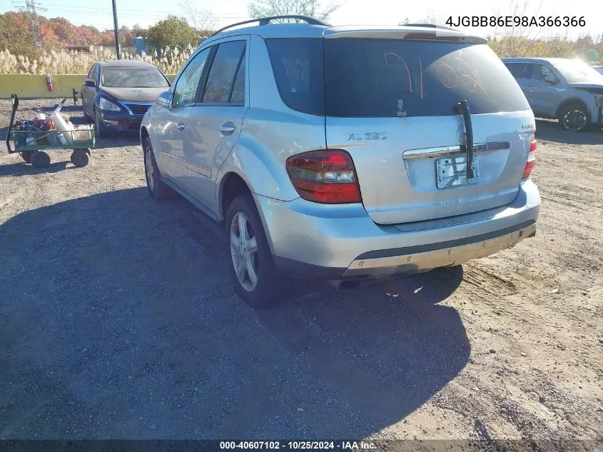 2008 Mercedes-Benz Ml 350 4Matic VIN: 4JGBB86E98A366366 Lot: 40607102