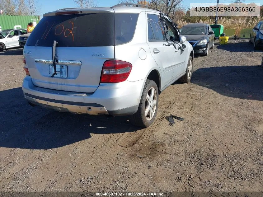 2008 Mercedes-Benz Ml 350 4Matic VIN: 4JGBB86E98A366366 Lot: 40607102