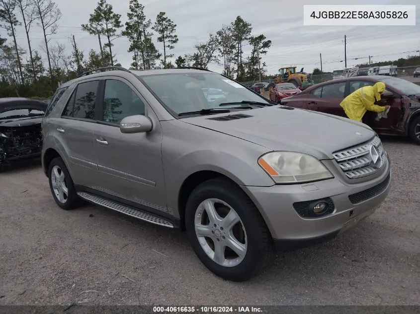 2008 Mercedes-Benz Ml 320 Cdi 4Matic VIN: 4JGBB22E58A305826 Lot: 40616635