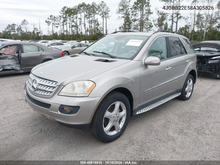 2008 Mercedes-Benz Ml 320 Cdi 4Matic VIN: 4JGBB22E58A305826 Lot: 40616635