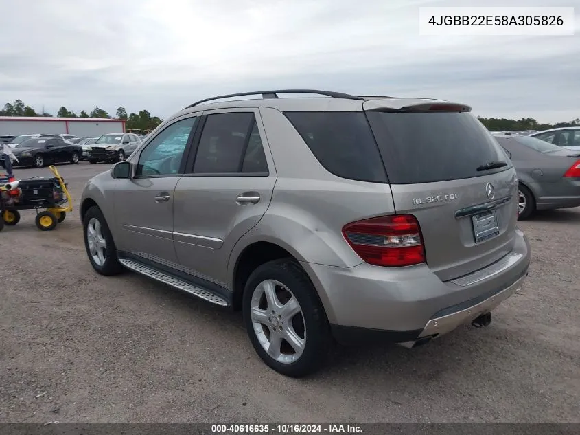 2008 Mercedes-Benz Ml 320 Cdi 4Matic VIN: 4JGBB22E58A305826 Lot: 40616635