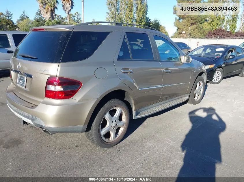 2008 Mercedes-Benz Ml 350 4Matic VIN: 4JGBB86E48A394463 Lot: 40647134