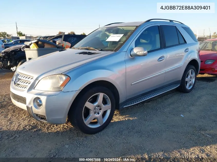 2008 Mercedes-Benz Ml 550 4Matic VIN: 4JGBB72E88A309401 Lot: 40667888