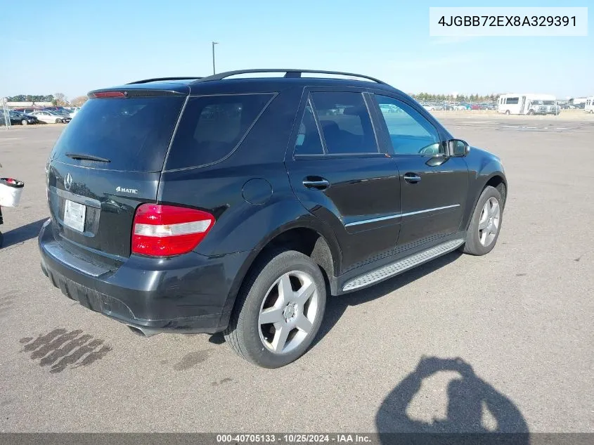 2008 Mercedes-Benz Ml 550 4Matic VIN: 4JGBB72EX8A329391 Lot: 40705133