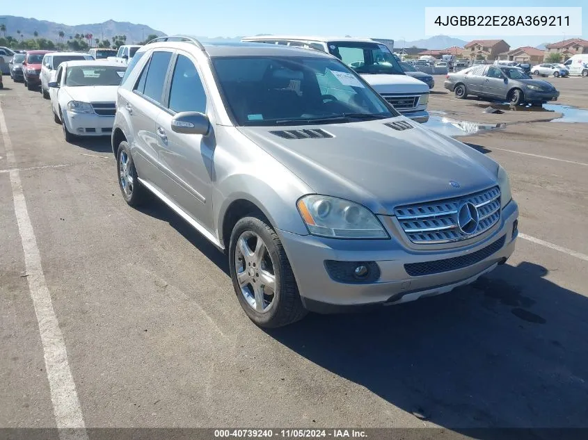 2008 Mercedes-Benz Ml 320 Cdi 4Matic VIN: 4JGBB22E28A369211 Lot: 40739240