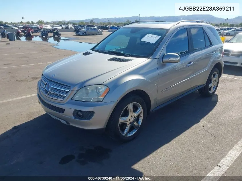 2008 Mercedes-Benz Ml 320 Cdi 4Matic VIN: 4JGBB22E28A369211 Lot: 40739240