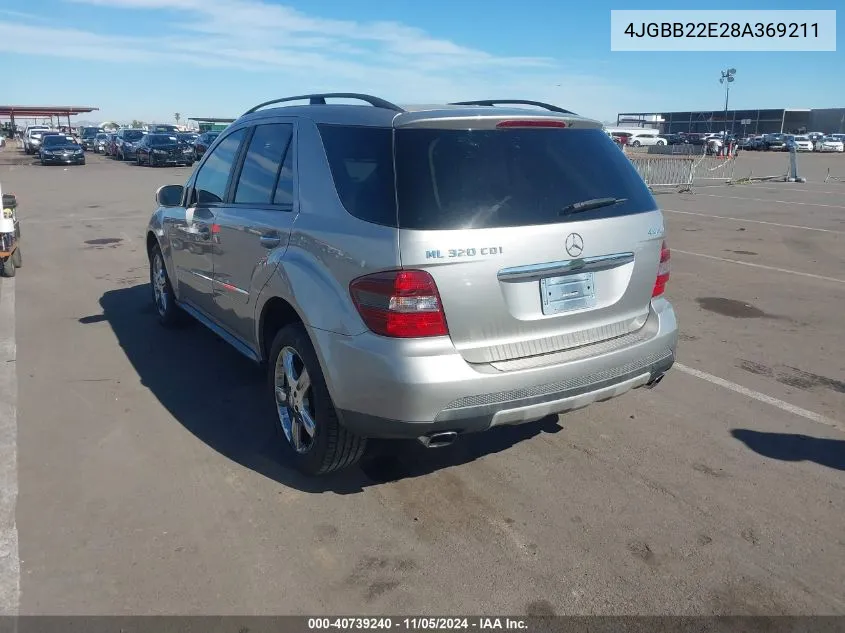 2008 Mercedes-Benz Ml 320 Cdi 4Matic VIN: 4JGBB22E28A369211 Lot: 40739240