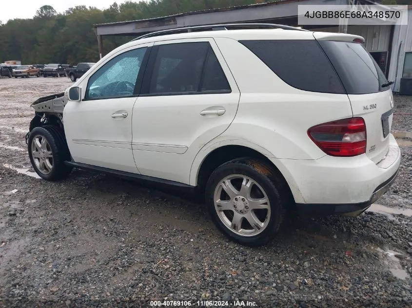 2008 Mercedes-Benz Ml 350 4Matic VIN: 4JGBB86E68A348570 Lot: 40769106