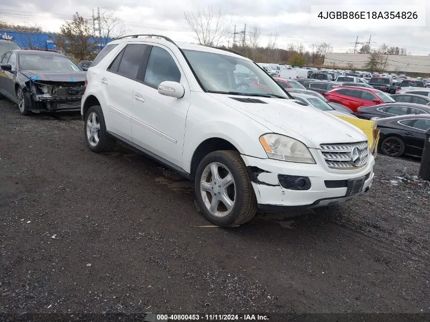 4JGBB86E18A354826 2008 Mercedes-Benz Ml 350 4Matic