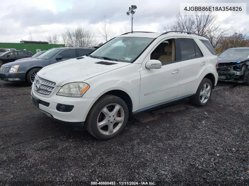 4JGBB86E18A354826 2008 Mercedes-Benz Ml 350 4Matic