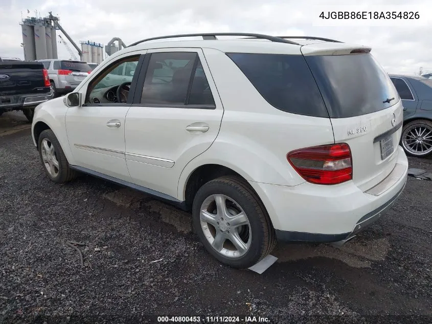 4JGBB86E18A354826 2008 Mercedes-Benz Ml 350 4Matic