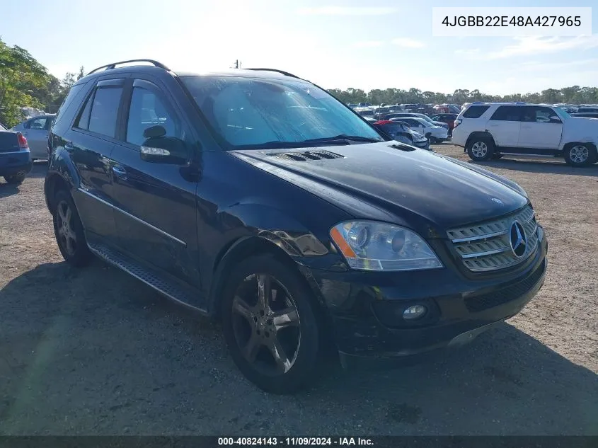 2008 Mercedes-Benz Ml 320 Cdi 4Matic VIN: 4JGBB22E48A427965 Lot: 40824143