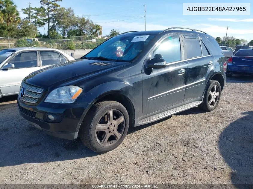 2008 Mercedes-Benz Ml 320 Cdi 4Matic VIN: 4JGBB22E48A427965 Lot: 40824143