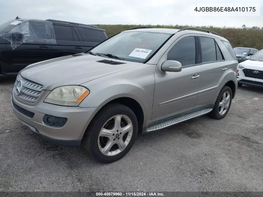 2008 Mercedes-Benz Ml 350 4Matic VIN: 4JGBB86E48A410175 Lot: 40879960