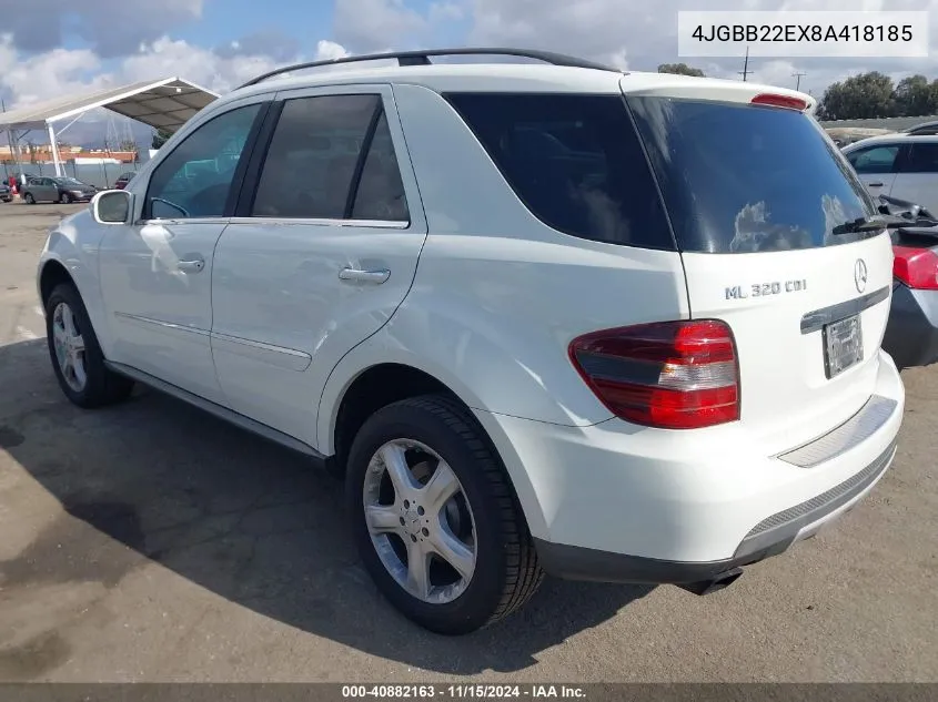 4JGBB22EX8A418185 2008 Mercedes-Benz Ml 320 Cdi 4Matic