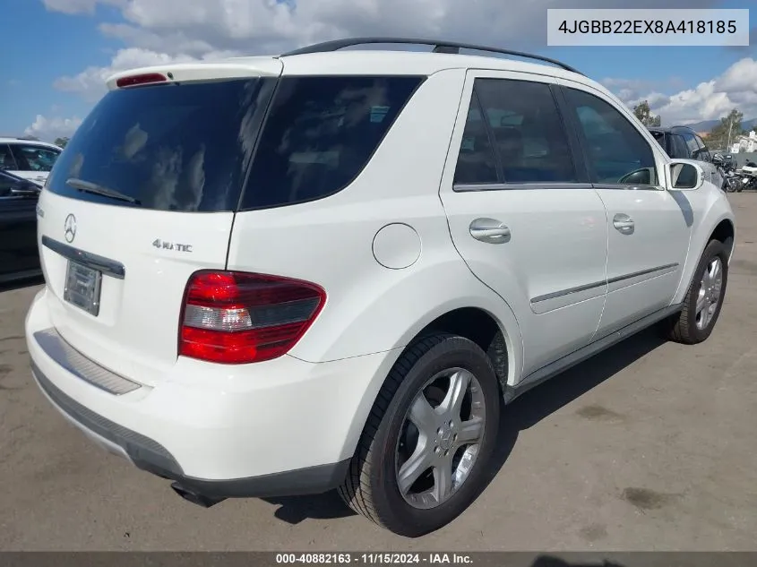 4JGBB22EX8A418185 2008 Mercedes-Benz Ml 320 Cdi 4Matic