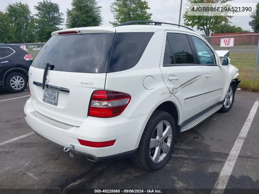 2009 Mercedes-Benz Ml 350 4Matic VIN: 4JGBB86E29A521390 Lot: 40228860