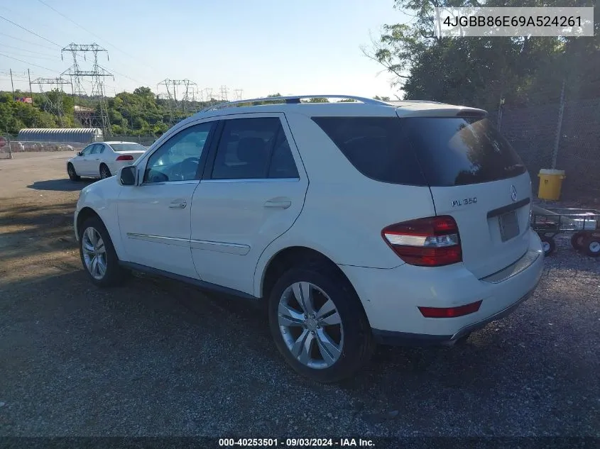 2009 Mercedes-Benz Ml 350 4Matic VIN: 4JGBB86E69A524261 Lot: 40253501