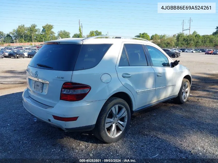 2009 Mercedes-Benz Ml 350 4Matic VIN: 4JGBB86E69A524261 Lot: 40253501