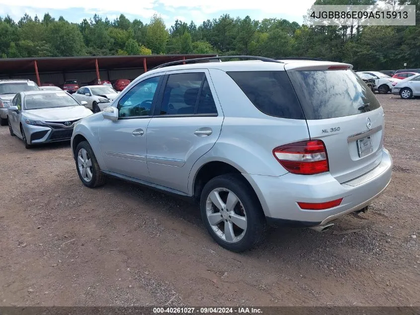 2009 Mercedes-Benz Ml 350 4Matic VIN: 4JGBB86E09A515913 Lot: 40261027