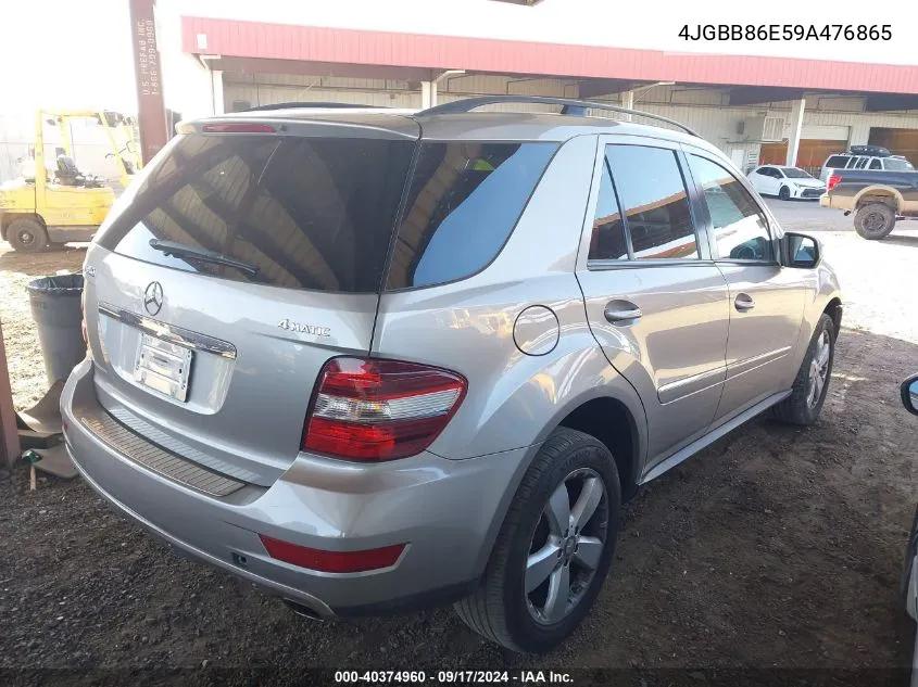 4JGBB86E59A476865 2009 Mercedes-Benz Ml 350 4Matic