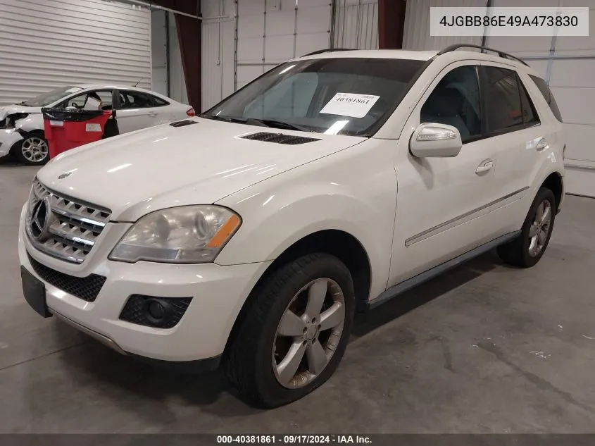 2009 Mercedes-Benz Ml 350 4Matic VIN: 4JGBB86E49A473830 Lot: 40381861