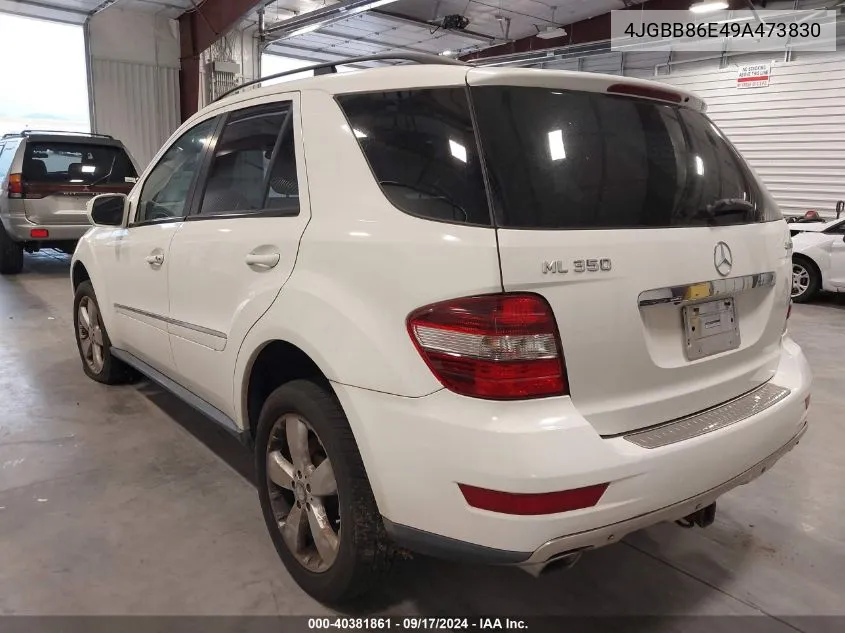 4JGBB86E49A473830 2009 Mercedes-Benz Ml 350 4Matic