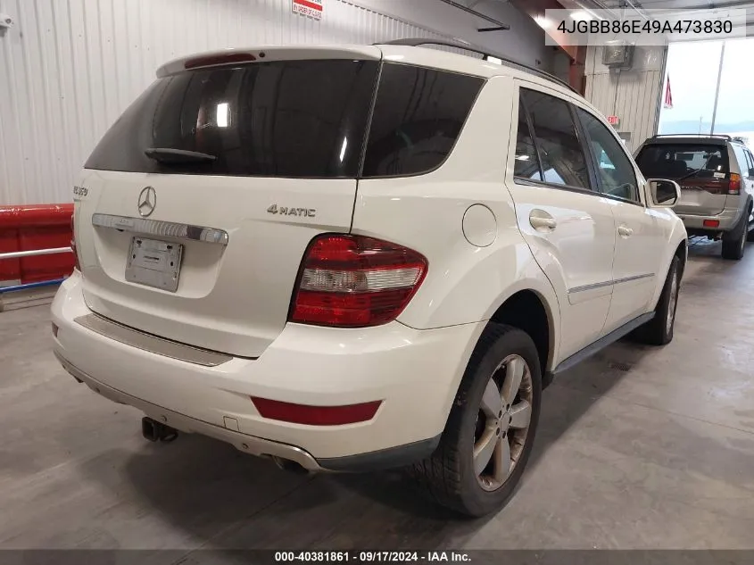 4JGBB86E49A473830 2009 Mercedes-Benz Ml 350 4Matic