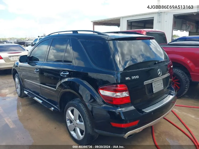 2009 Mercedes-Benz Ml 350 4Matic VIN: 4JGBB86E69A513163 Lot: 40398736