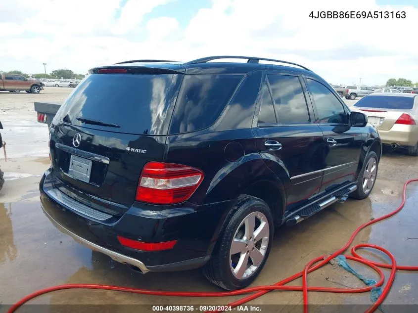 2009 Mercedes-Benz Ml 350 4Matic VIN: 4JGBB86E69A513163 Lot: 40398736