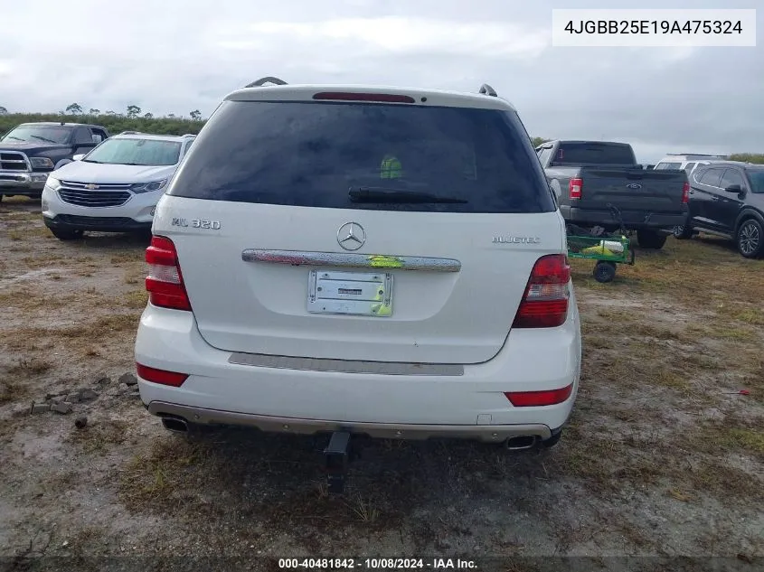 2009 Mercedes-Benz Ml 320 Bluetec 4Matic VIN: 4JGBB25E19A475324 Lot: 40481842