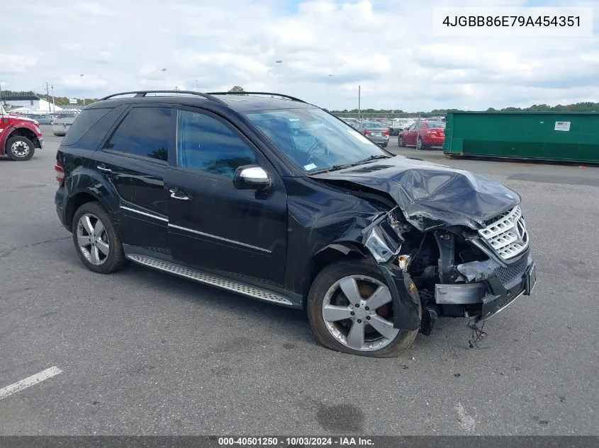 2009 Mercedes-Benz Ml 350 4Matic VIN: 4JGBB86E79A454351 Lot: 40501250