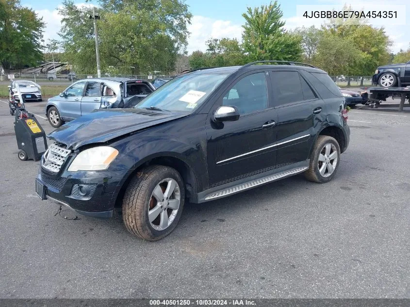 2009 Mercedes-Benz Ml 350 4Matic VIN: 4JGBB86E79A454351 Lot: 40501250