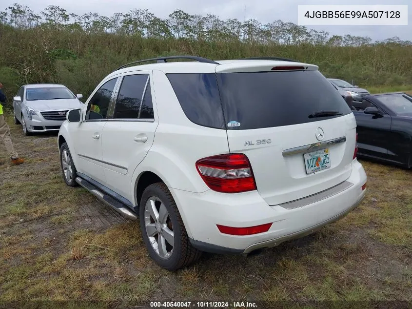 2009 Mercedes-Benz Ml 350 VIN: 4JGBB56E99A507128 Lot: 40540047