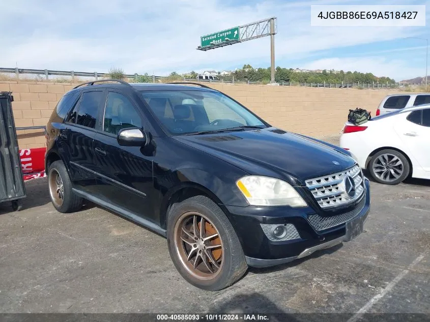 2009 Mercedes-Benz Ml 350 4Matic VIN: 4JGBB86E69A518427 Lot: 40585093