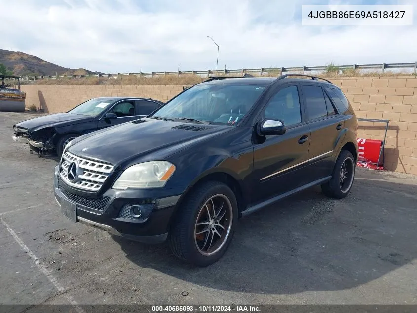 2009 Mercedes-Benz Ml 350 4Matic VIN: 4JGBB86E69A518427 Lot: 40585093