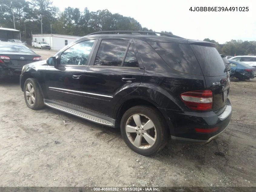 2009 Mercedes-Benz Ml 350 4Matic VIN: 4JGBB86E39A491025 Lot: 40585282