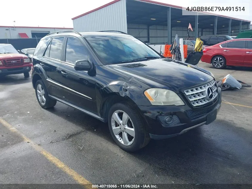 2009 Mercedes-Benz Ml 350 4Matic VIN: 4JGBB86E79A491514 Lot: 40715065