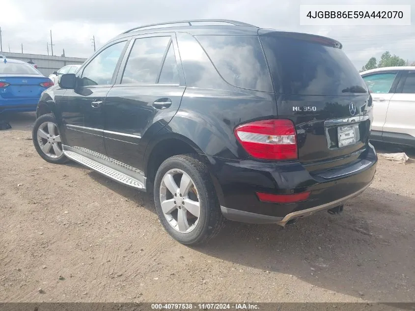 2009 Mercedes-Benz Ml 350 4Matic VIN: 4JGBB86E59A442070 Lot: 40797538