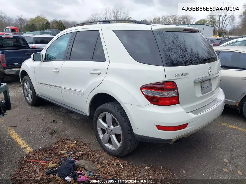 2009 Mercedes-Benz Ml 350 4Matic VIN: 4JGBB86E59A470094 Lot: 40837985