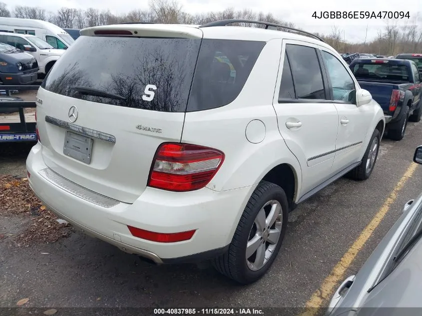 2009 Mercedes-Benz Ml 350 4Matic VIN: 4JGBB86E59A470094 Lot: 40837985