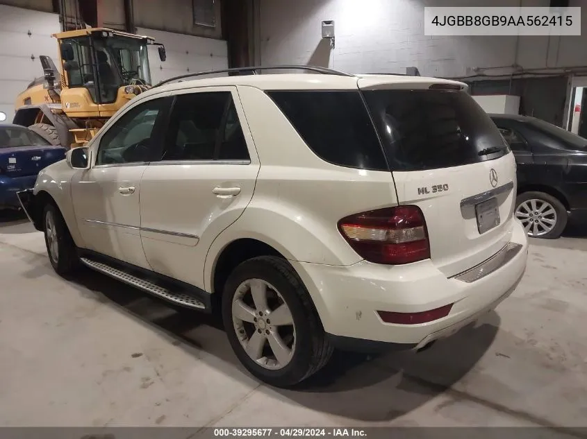 2010 Mercedes-Benz Ml 350 4Matic VIN: 4JGBB8GB9AA562415 Lot: 39295677