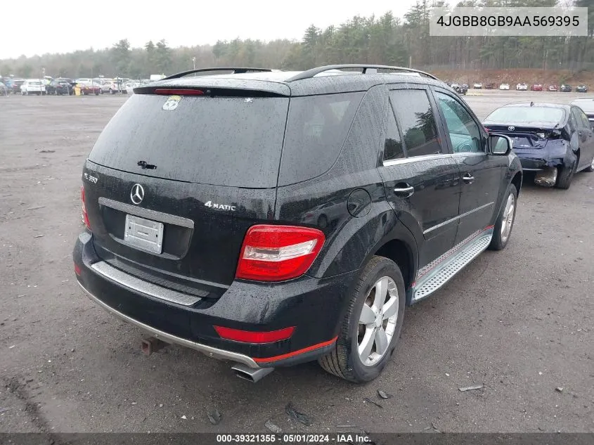 2010 Mercedes-Benz Ml 350 4Matic VIN: 4JGBB8GB9AA569395 Lot: 39321355