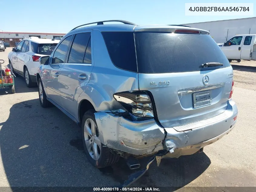 2010 Mercedes-Benz Ml 350 Bluetec 4Matic VIN: 4JGBB2FB6AA546784 Lot: 40090178