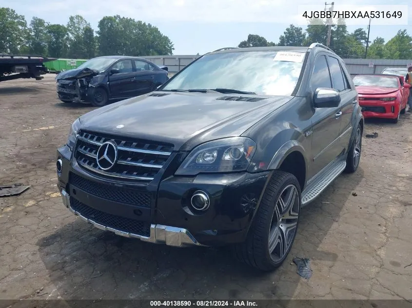 2010 Mercedes-Benz Ml 63 Amg 4Matic VIN: 4JGBB7HBXAA531649 Lot: 40138590