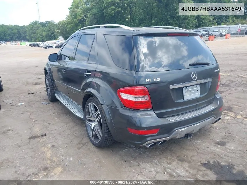 2010 Mercedes-Benz Ml 63 Amg 4Matic VIN: 4JGBB7HBXAA531649 Lot: 40138590